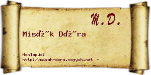Misák Dóra névjegykártya