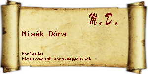 Misák Dóra névjegykártya